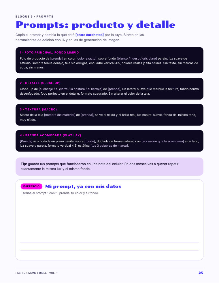 Página de prompts de IA para fotos