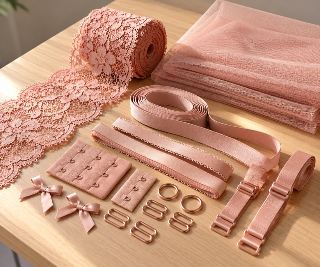 Kit profesional de estudiante: encaje, tul, elásticos, broches, argollas, reguladores, tirantes y moños